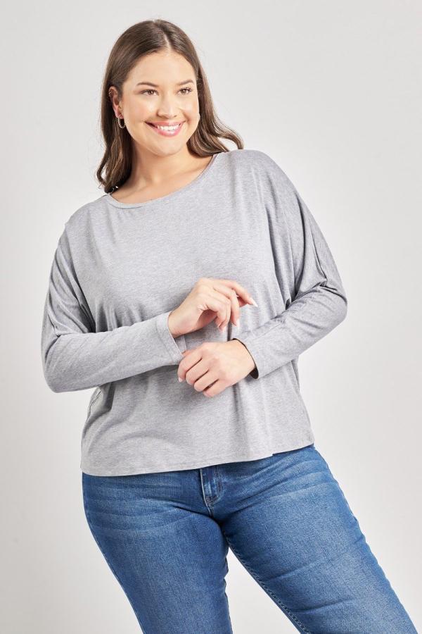 Basic μπλούζα βισκόζη ζαπονέ μανίκι