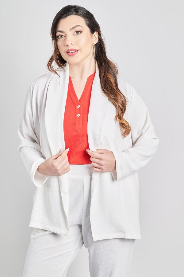 Μπλέιζερ με πέτο washed ανάγλυφο