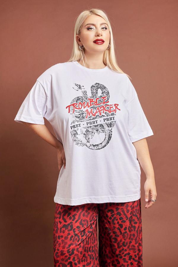 PRBT T-Shirt loose fit με logo φίδι