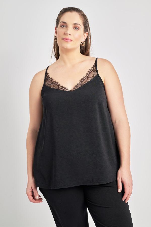 Lingerie τοπ με δαντέλα washed ανάγλυφο