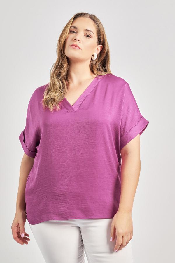 Μπλούζα σατινέ με V