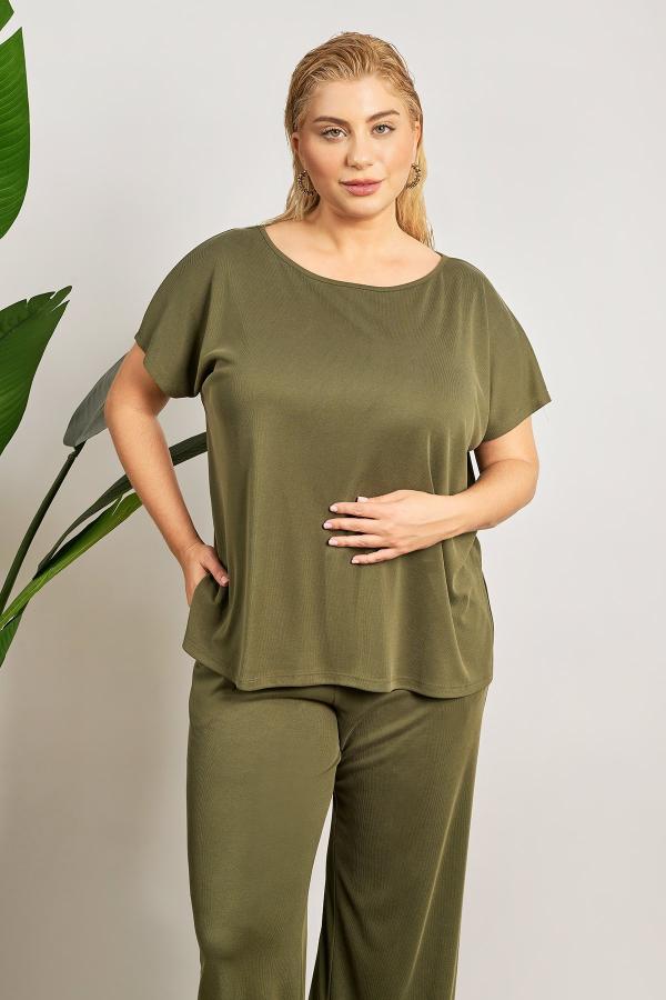 Μπλούζα ριπ άνετη γραμμή