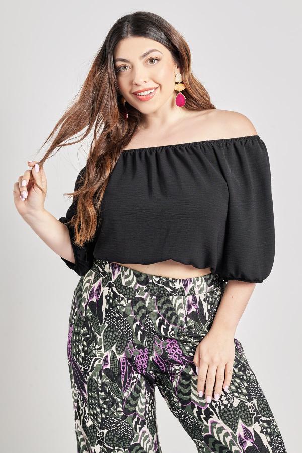 Μπλούζα off-shoulder washed ανάγλυφο