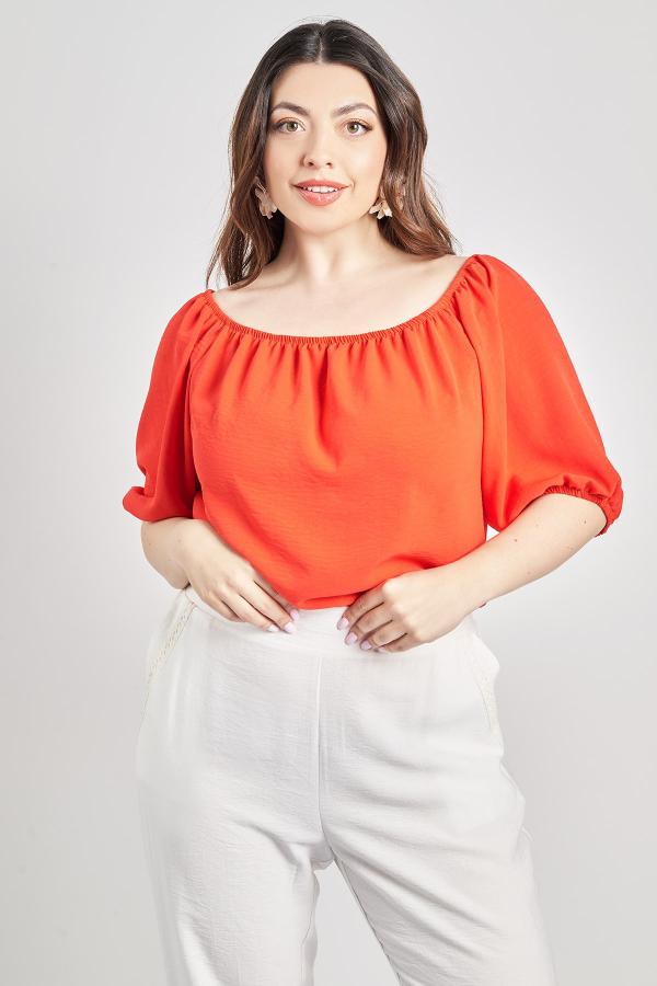 Μπλούζα off-shoulder washed ανάγλυφο