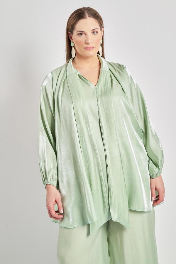 Βραδινή μπλούζα λαμέ με δέσιμο