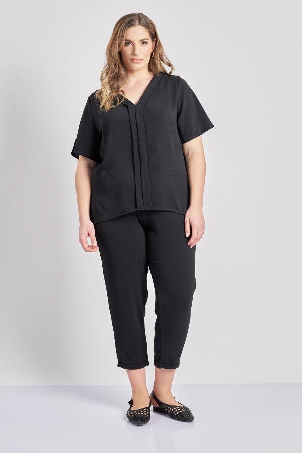 Παντελόνι washed με ρεβέρ