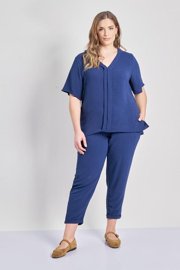 Παντελόνι washed με ρεβέρ