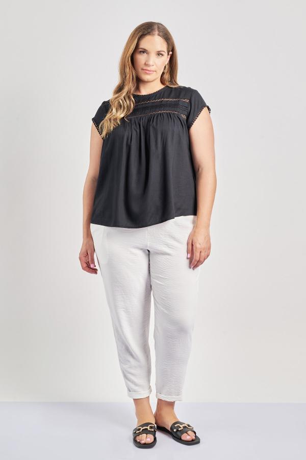 Παντελόνι washed με ρεβέρ