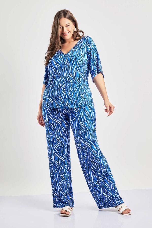 Παντελόνα ελαστική abstract εμπριμέ