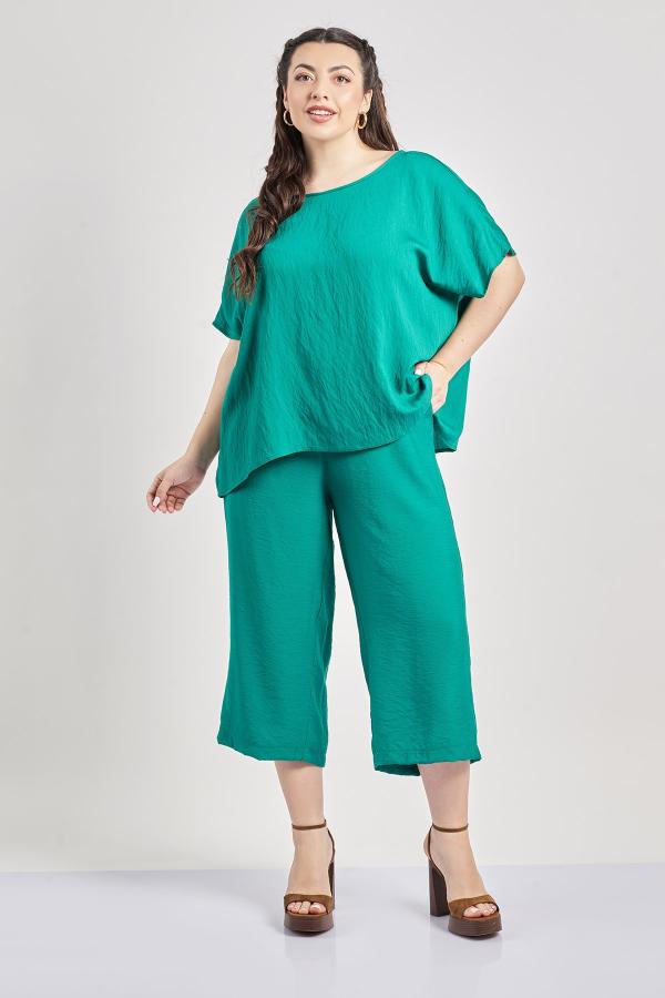 Παντελόνα cropped όψη λινό