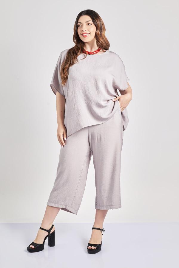 Παντελόνα cropped όψη λινό