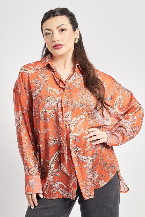 PRBT Πουκαμίσα σιφόν εμπριμέ φλοράλ