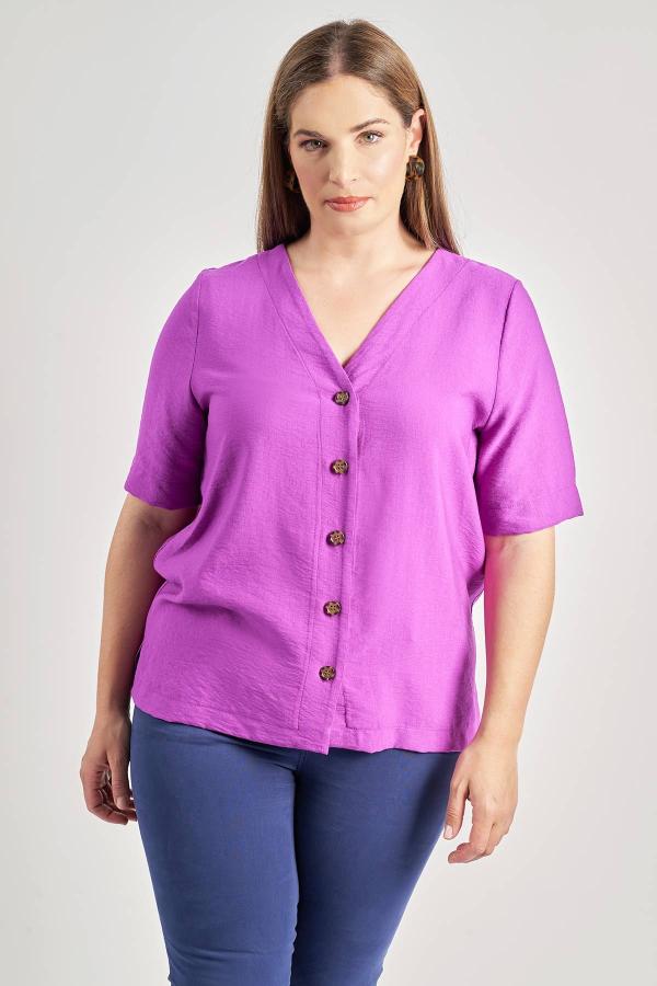 Πουκάμισο με κουμπιά ταρταρούγα όψη λινό