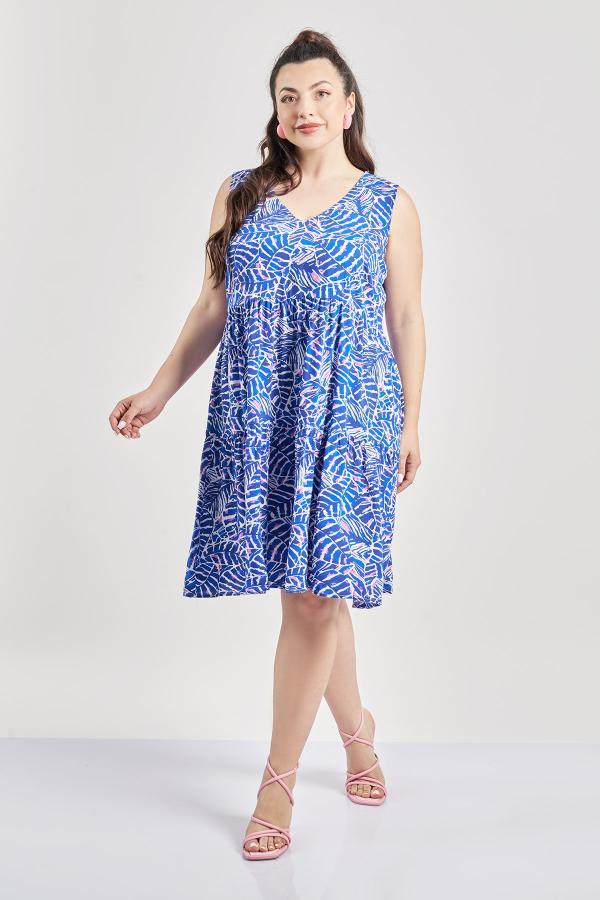 Μίντι Φόρεμα βισκόζη εμπριμέ botanical