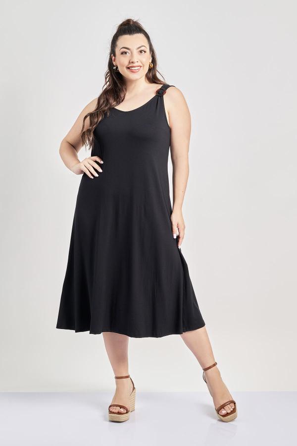 Μίντι φόρεμα με τιράντες με αγκράφες