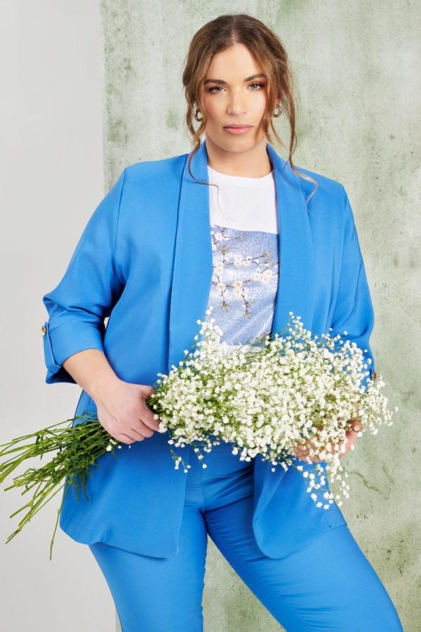 Κρεπ σακάκι με γυριστά μανίκια