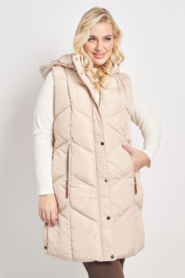 Μακρύ αμάνικο μπουφάν με κουκούλα