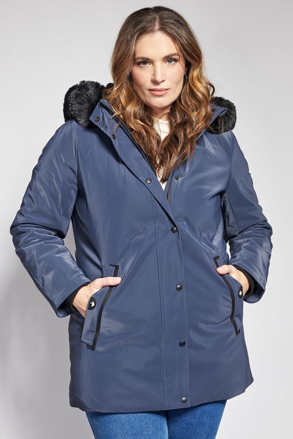 Αδιάβροχο μπουφάν Parka με κουκούλα με γούνα και ιμάντες κρέμασης