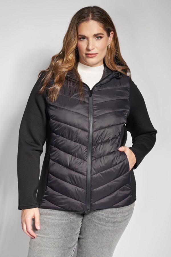 Καπιτονέ μπουφάν με κουκούλα και ελαστικά μανίκια