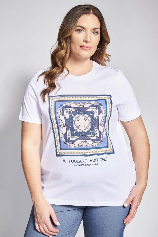 T-shirt βαμβακερό με στάμπα μαντήλι