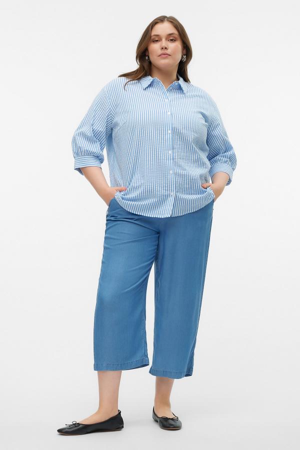 Cropped παντελόνα tencel όψη τζιν VERO MODA