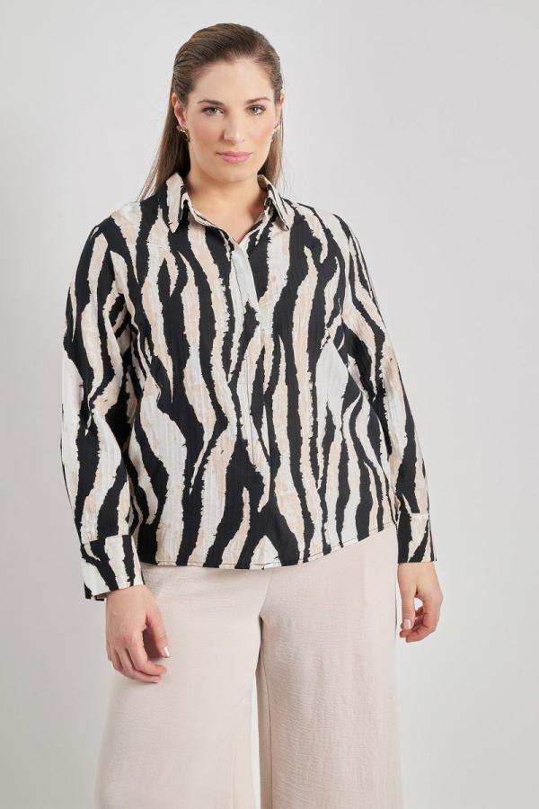 Εμπριμέ πουκάμισο animal print VERO MODA