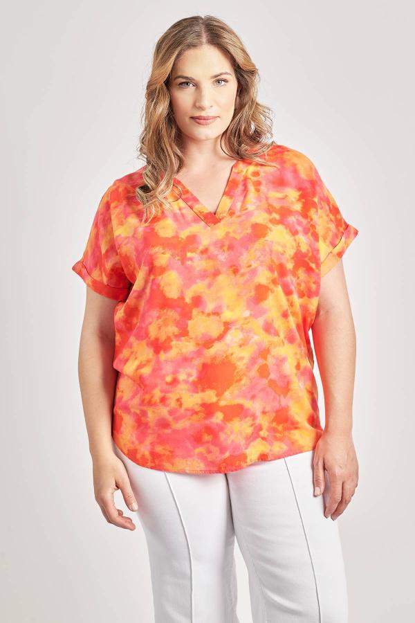 Εμπριμέ μπλούζα tie dye abstract VERO MODA