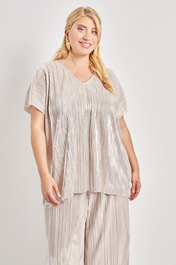 Βραδινή μπλούζα πλεκτή με φόιλ VERO MODA