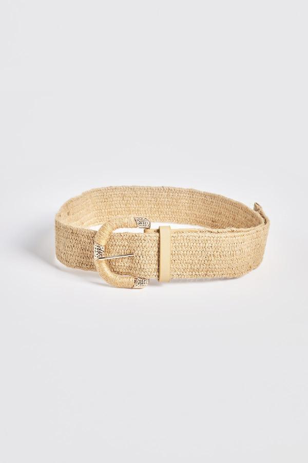 Ζώνη τύπου ψάθα με κούμπωμα