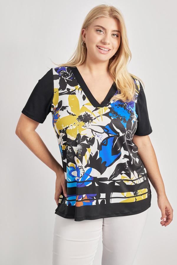 Μπλούζα εμπριμέ φλοράλ