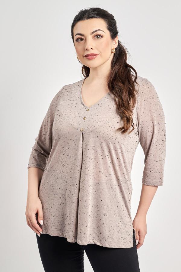 Μπλούζα εμπριμέ από σύμμεικτη βισκόζη