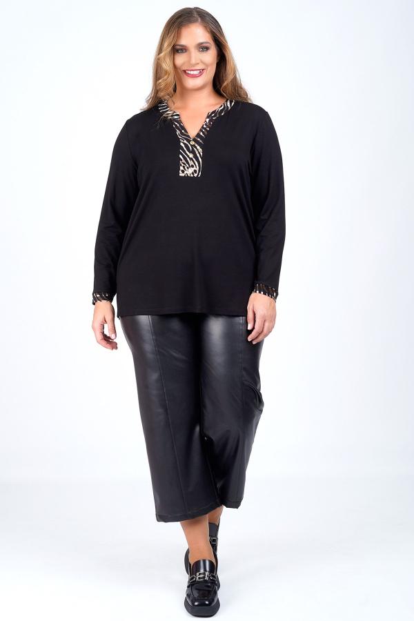 Κροπ παντελόνι από δερματίνη