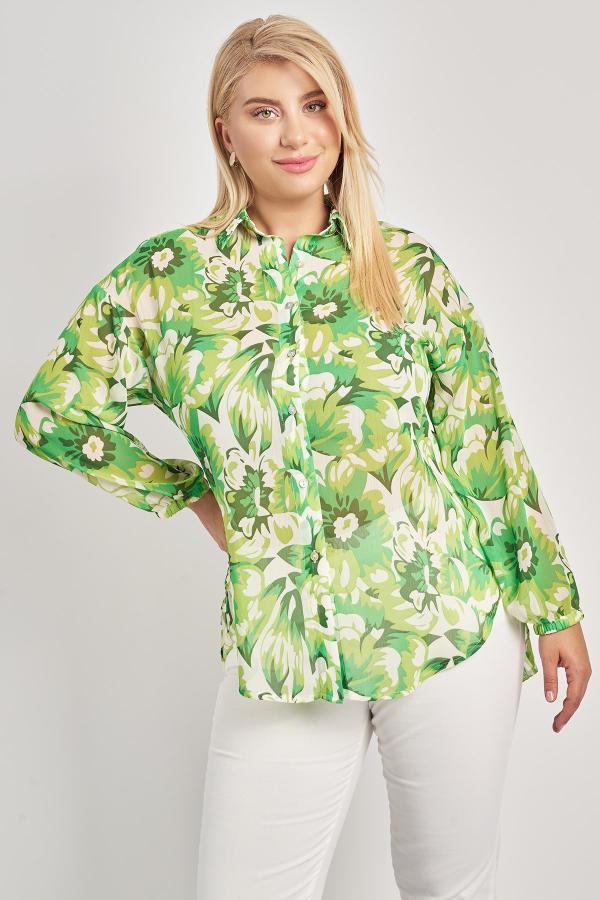 Πουκαμίσα chiffon εμπριμέ φλοράλ