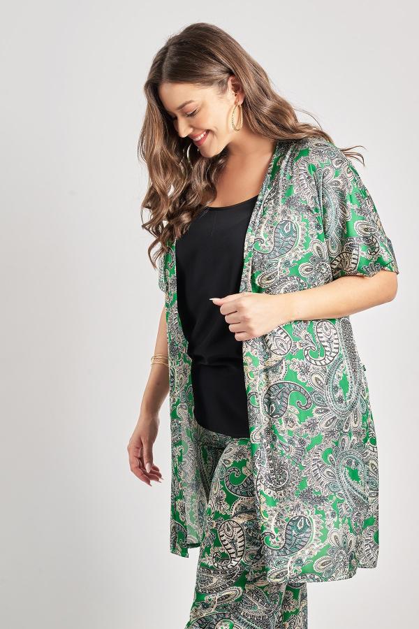 Κιμονό με ζώνη εμπριμέ λαχούρια