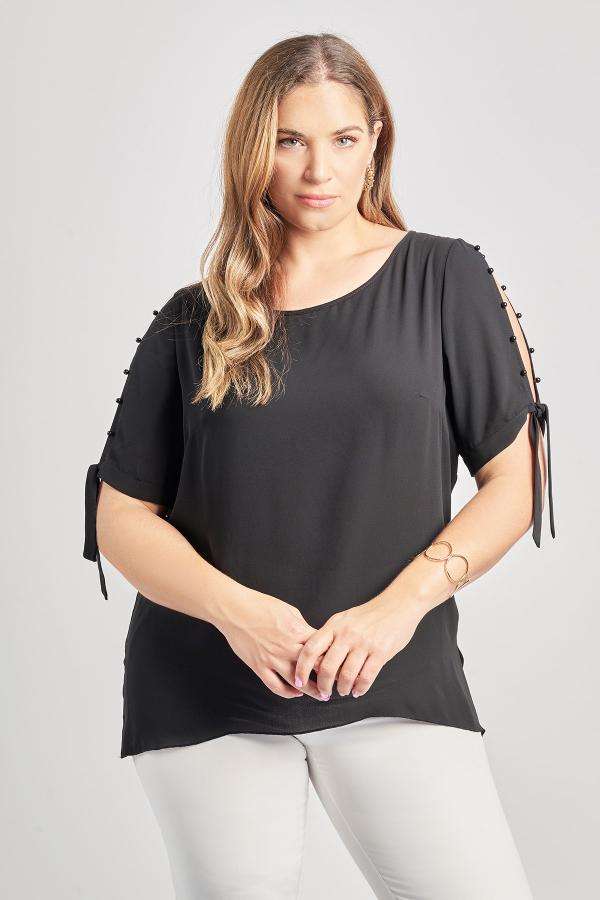 Μπλούζα με άνοιγμα στα μανίκια