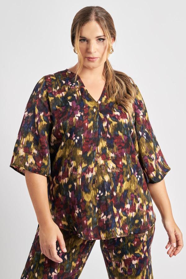 Μπλούζα σε abstract εμπριμέ