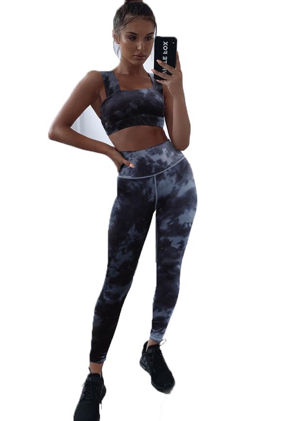 Αθλητικό Σετ Tie Dye - Μαύρο - LC261351-Μαύρο-XL