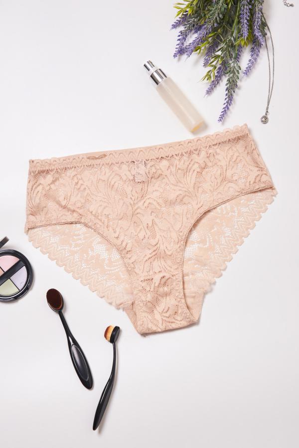 Δαντελένιο Κιλοτάκι Classic - Μπεζ - LC51424-Μπέζ-L/XL