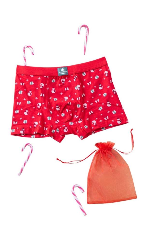 Βαμβακερό ανδρικό μπόξερ Snowman - Κόκκινο - LC128128-Κόκκινο-2XL