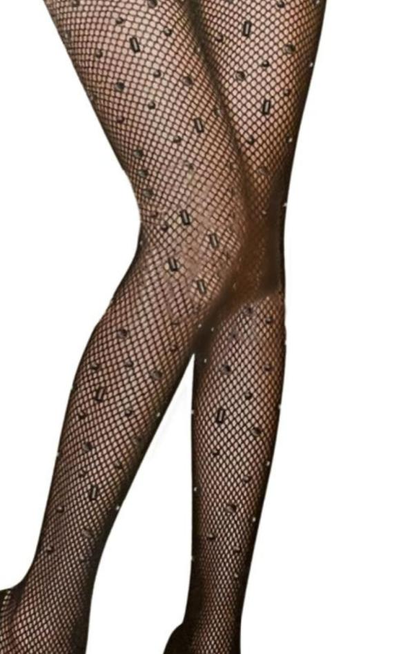 Καλσόν Δίχτυ Με Γυαλιστερά Τρουκς - Μαύρο - LC8518-Μαύρο-Onesize