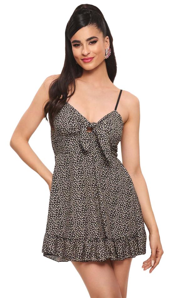 Floral Φόρεμα - Μαύρο - LC31009-Μαύρο-One Size