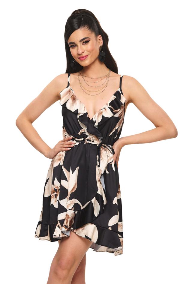 Floral Φόρεμα Anastazia - Μαύρο - LC01212-Μαύρο-One Size