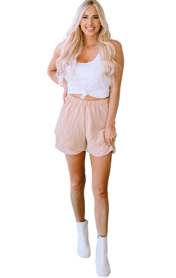 Σορτσάκι Flowy - Μπεζ - LC731308-16-Μπεζ-XL