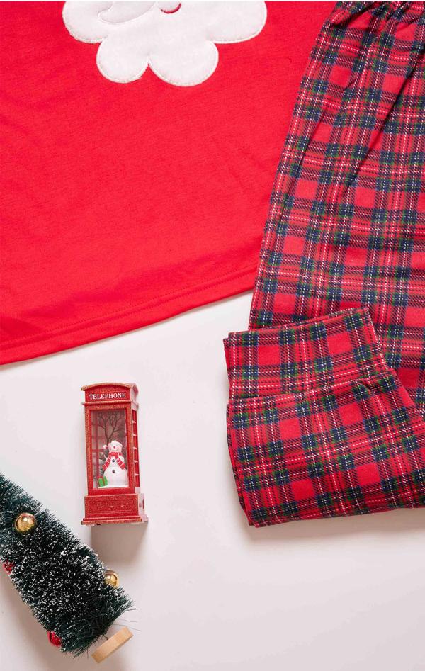 Βαμβακερή Χριστουγεννιάτικη Πιτζάμα Santa's - Κόκκινο - LC3247-Κόκκινο-XL