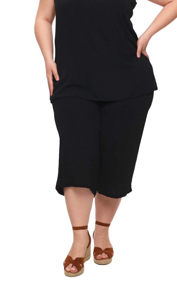 Ελαστικό Παντελόνι 3/4 - Μαύρο - LC33621-Μαύρο-One Size